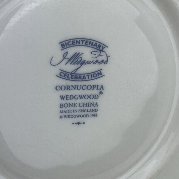 Wedgwood Cornucopia Cup and Saucer Set Bone China 1995 From England - Picture 11 of 16
